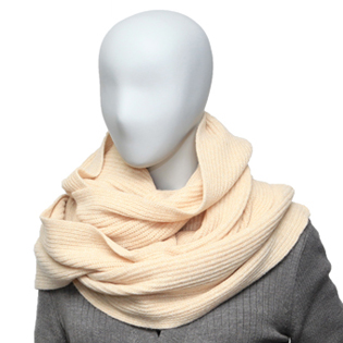 HOODED WOOL MUFFLER TAN BEIGE