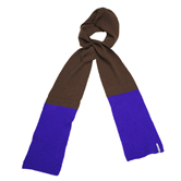 HOODED WOOL MUFFLER CHALK VIOLET & CHOCOLATE GOLD