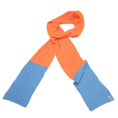 HOODED WOOL MUFFLER SUNNY ORANGE & CLOUDY BLUE